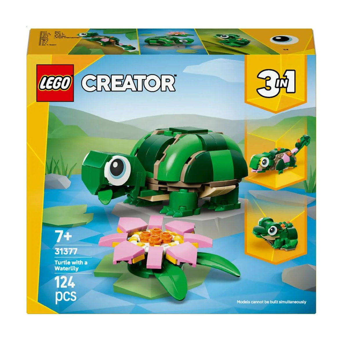 Конструктор LEGO Creator 3в1 Черепаха з квіткою водяної лілії, 124 деталі, від 7 років (31377)